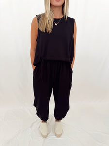 Cozy In Black Scuba SET (top + pants)