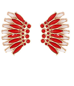 Collegiate Color Wing Earrings Red